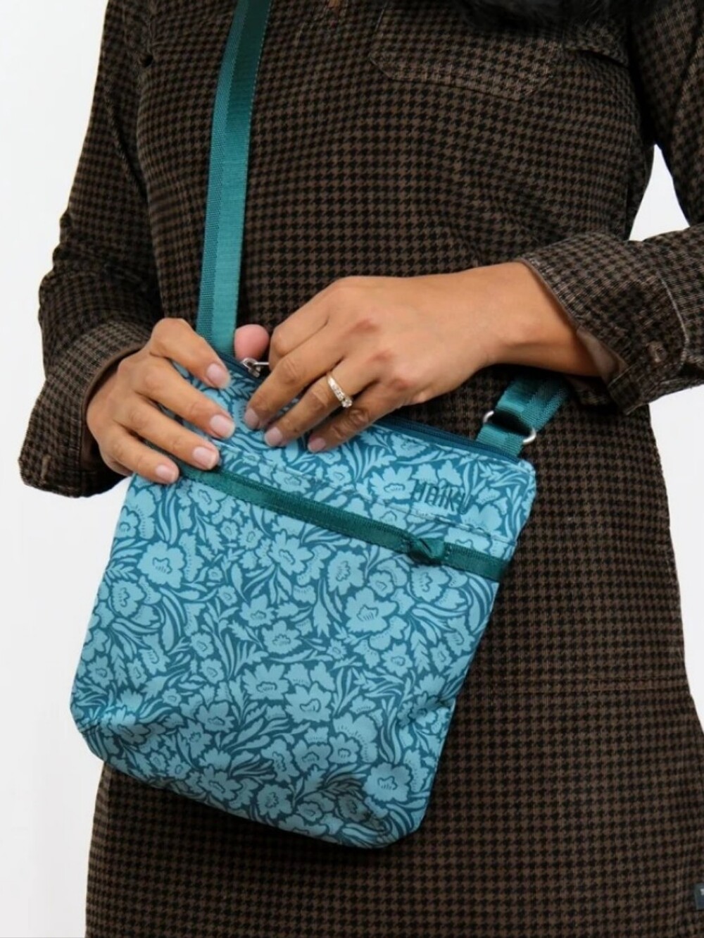 Haiku Revel Teal Floral Crossbody Bag